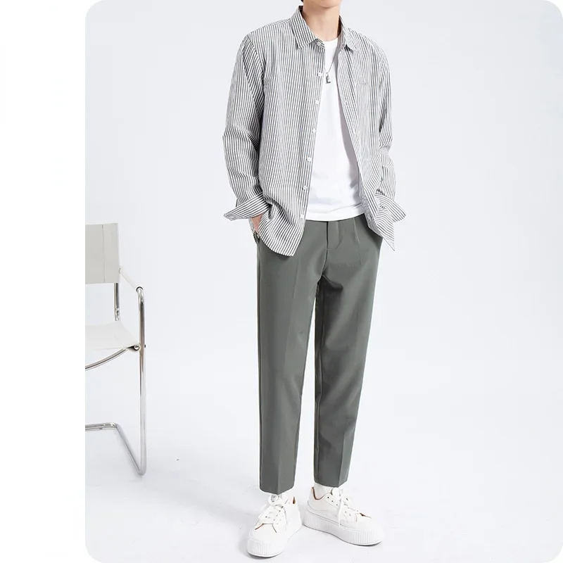 MRMT 2024 Brand New Casual Trousers Men's  Trousers Trend Vertical Loose Casual Pants  Pants For Male Trawers Men's Trousers