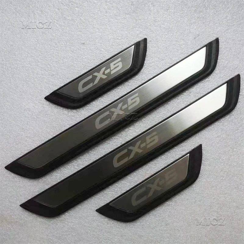 For Mazda CX-5 CX5 KF 2017-2021 2022 2023 Car Styling Accessory Stainless Chrome Door Sill Kick Plate Protector Trim Guard Pedal