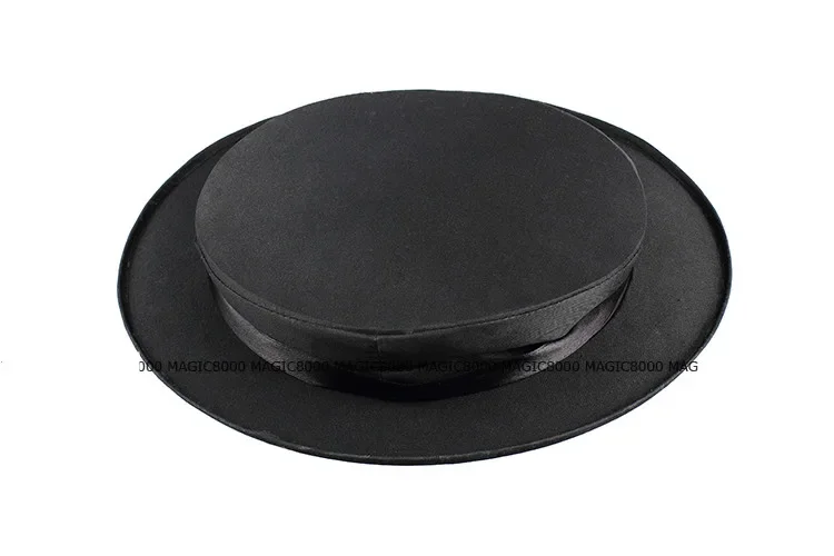 Top Quality Folding Top Hat - black Stage Magic Tricks Props illusions close-up comedy Magia Accessories