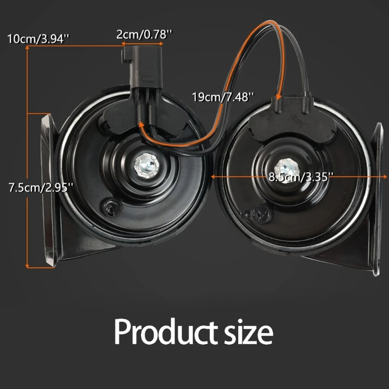 M76E Paar Autohupen aus Metall mit Einzelsteckerverbindung, die die Tonausgabe für Fahrzeuge verbessern. Einzelstecker-Design – Detail 6