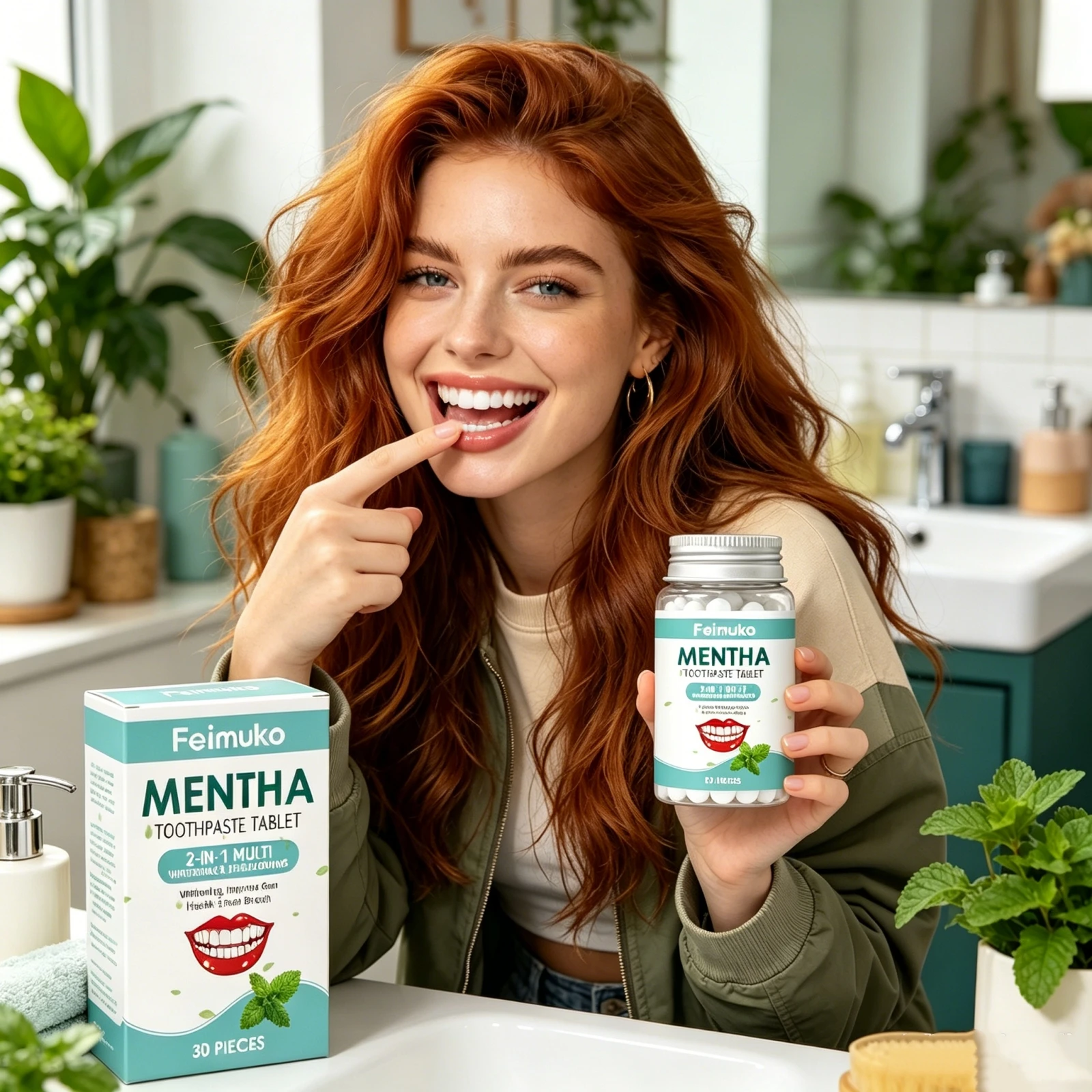 Zahnaufhellende Zahnpasta-Tabletten zur Fleckenentfernung, Frischer Atem, Tragbare Kaubare Mundhygiene-Tabletten zur Zahnaufhellung