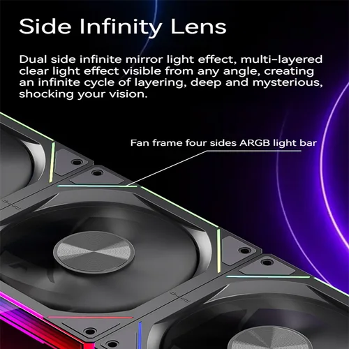Imagen 2 del producto TEUCER 1 Uds JM-5 ventilador con cubierta de ordenador 12CM ARGB efecto de luz de espejo ventilador Modular sin cable 4 pines PWM refrigeración por agua ventilador enfriador de 360mm