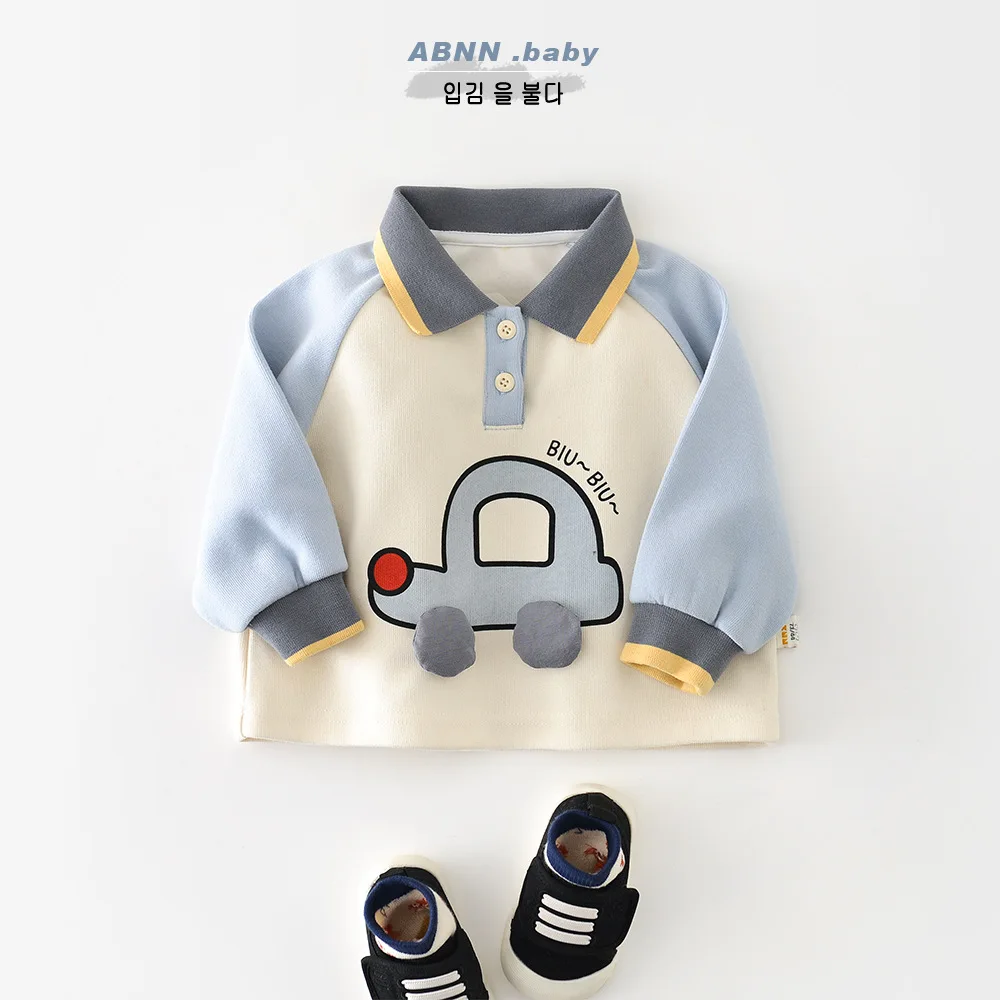 2026 ربيع جديد طفل طويل الأكمام تي شيرت الرضع الفتيان الكرتون التلبيب القمم الفتيات بلوزة غير رسمية القطن طفل قمصان بولو #3