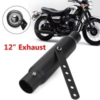 Motorcycle 12'' Exhaust Pipe Muffler Silencer Cruiser Chopper Bobber Cafe Racer Dual Sport bike Scooter Offroad
