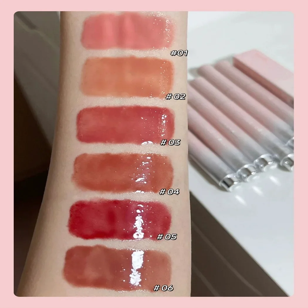 Gelee fester Lip gloss niedlichen feuchtigkeit spendenden Spiegel rotbraun Lippenstift klare feuchtigkeit spendende Lippen Tönung Natur nackte Lippen Make-up Kosmetik