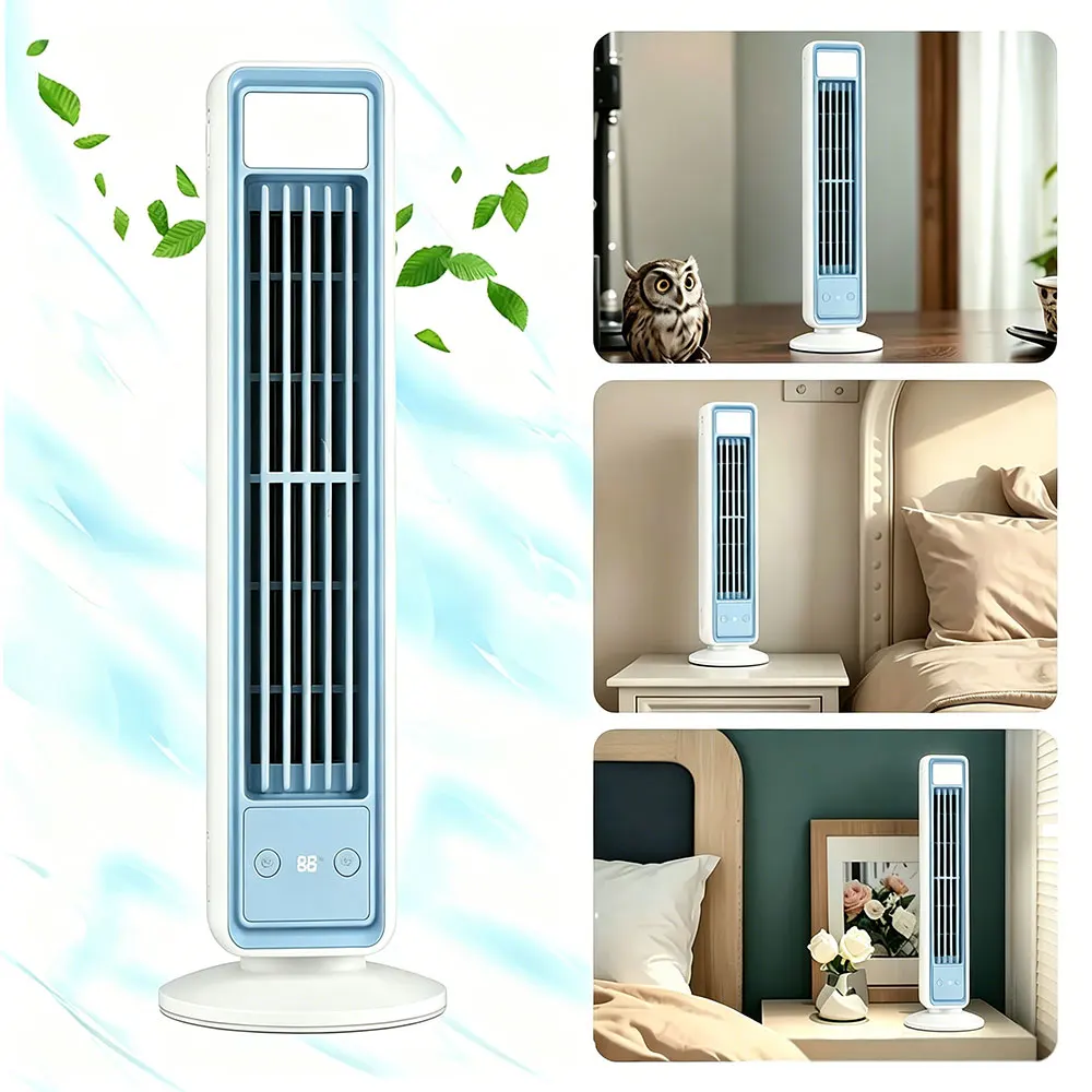 Multi-Dimensional Tower Fan Silent Portable Air Conditioner Office Home Air Cooler Strong Wind Cooling Leafless Air Fan image 3