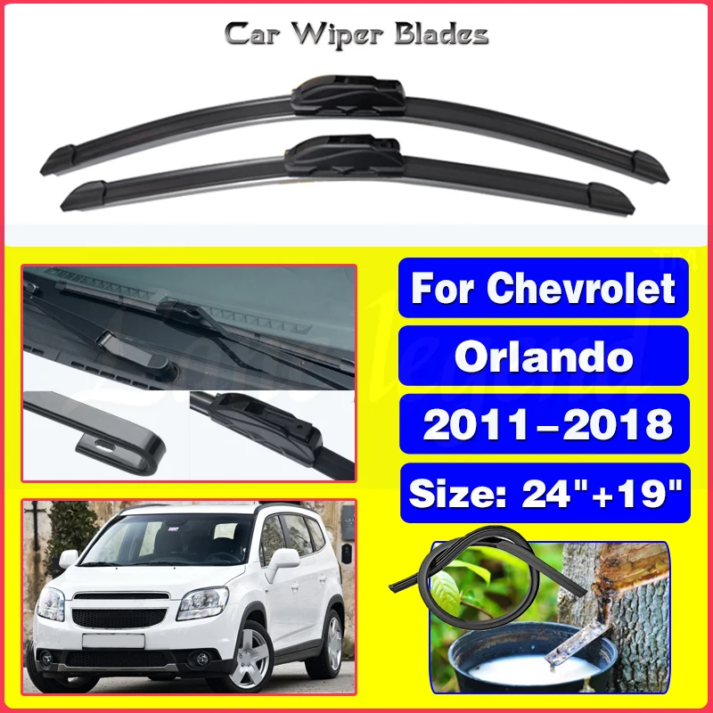 

Car Wiper For Chevrolet Orlando 2011-2018 2017 2016 2015 Front Wiper Blades Soft Rubber Windscreen Wipers Auto Windshield 24"19"