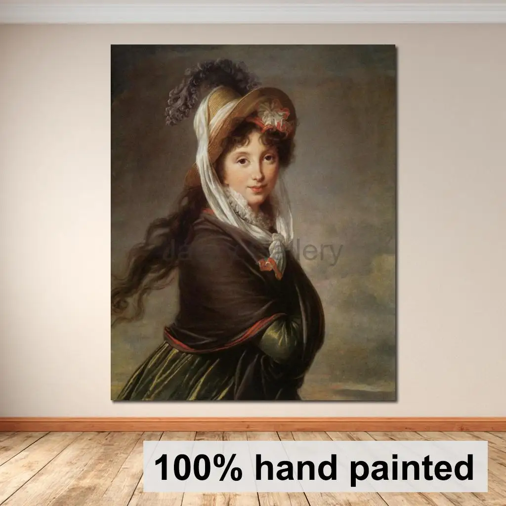 Portrait Young Woman Classical Oil Painting Canvas Elisabeth Vigee Lebrun Handmade Masterpiece for Hallway Wall Decor