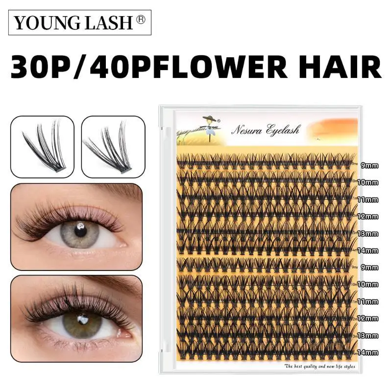9mm - 14mm mixed length Cluster Eyelash Extensions Fluffy 9mm To 14mm Mixed Length Segmented Single Cluster DIY False Eyelashes