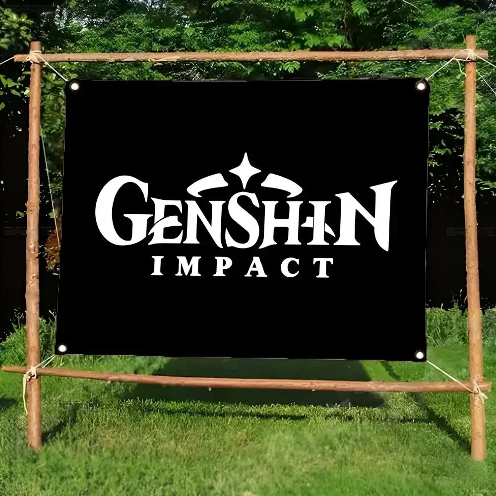 game fantasy Genshin Impact Flags Borderless four-ring ornament indoor outdoor decoration effortless to hang