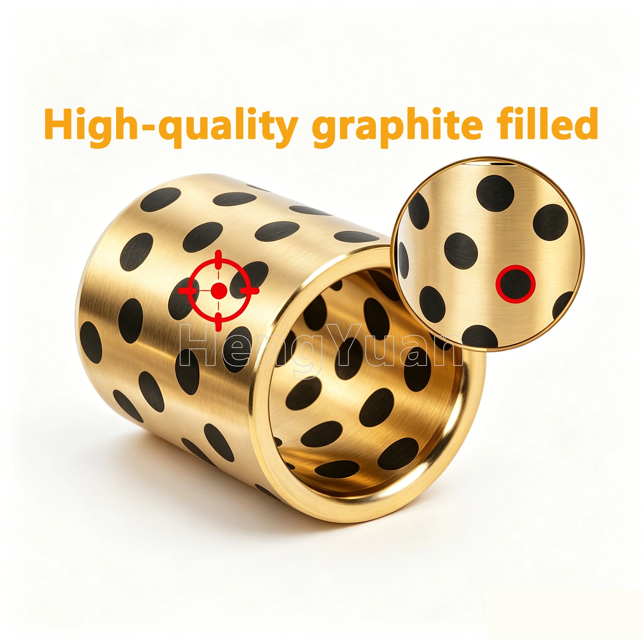 Graphite Embedded Copper Bushing M17 M18 M20 Self Lubricating Oil-Free Wear Resistant Composite Sleeve OD23-32mm Length 10-80mm