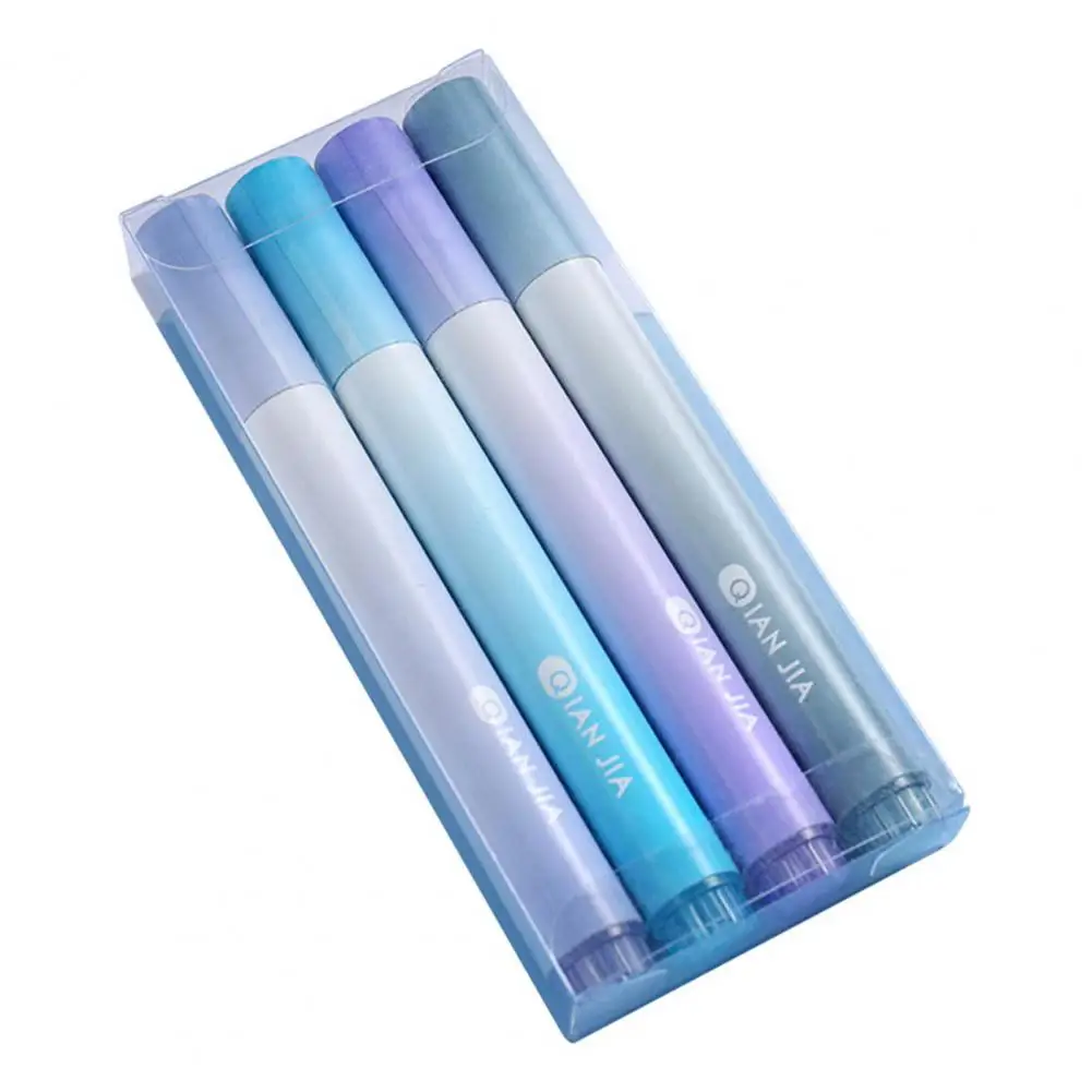 4 Pcs เครื่องหมายปากกาแสงไฟสีนักเรียนเครื่องเขียน Mark ที่แตกต่างกันสีปากกาวาดลายเส้น Highlighter ปากกาสำหรับนักเรียน