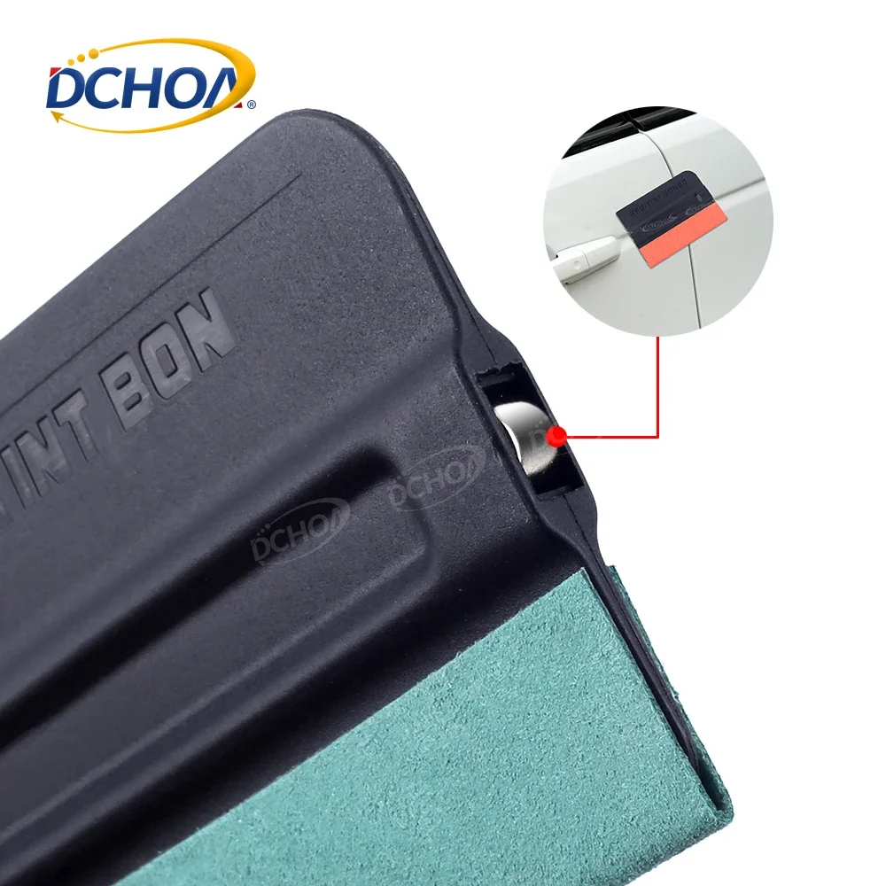 2PCS Carbon Fiber Film Magnetic Pro-tint Vinyl Felt Squeegee with Scratch-free Suede Edge Vinyl Wrap Tint Film Application Tool