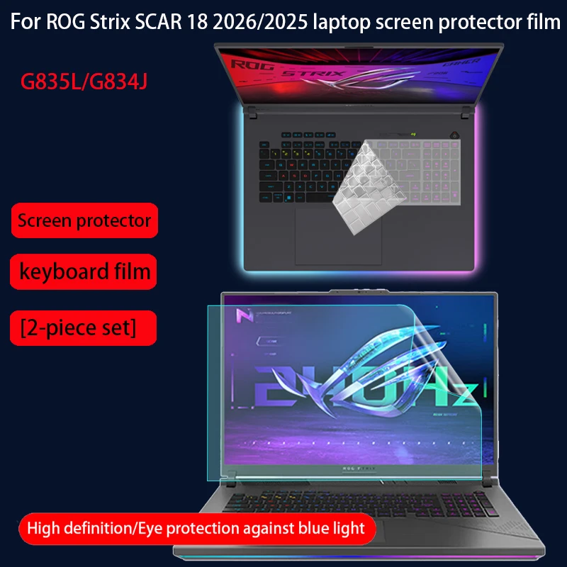 Protector de Pantalla para ASUS ROG Strix SCAR 18 2026 2025 G835/G834, Película Protectora de Teclado para Portátil, Película de Privacidad para Strix G18 G815/G814