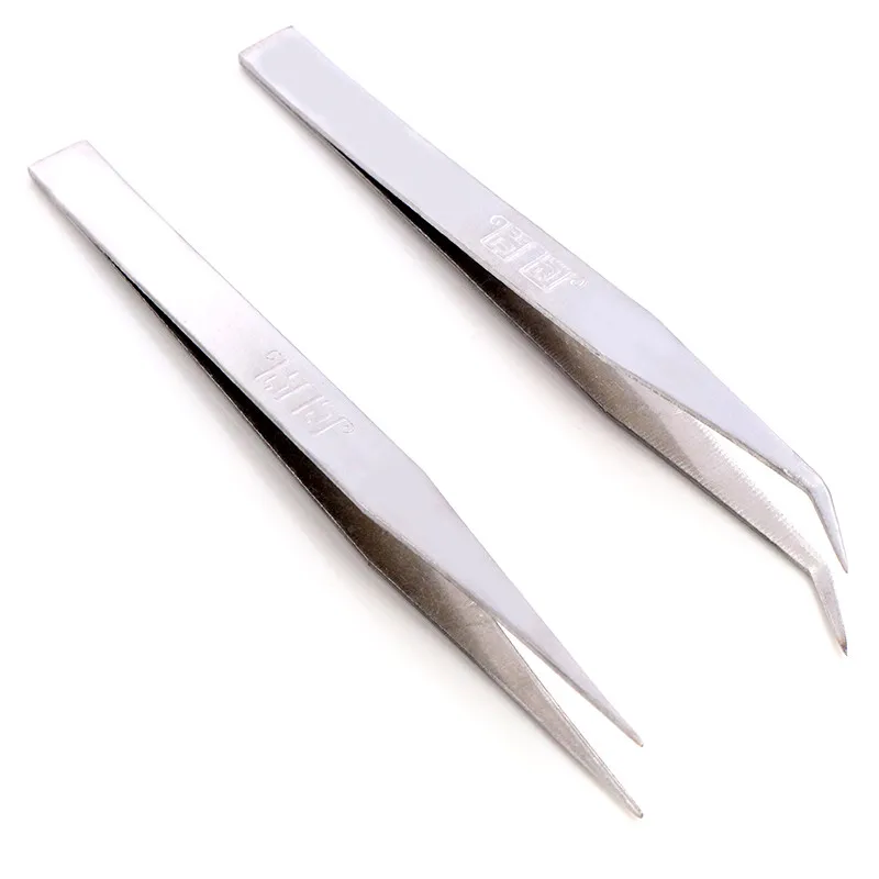 Anti-Static Excellent Quality Tweezers Bend Long nose Cross Tweezers For intersperse Beads Jewerly Sewing Accessories Tools