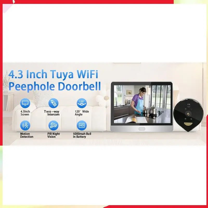 B18B デジタルナイトビジョンキャットアイドアベル - ご自宅用 Tuya Wifi スマートモニタリング