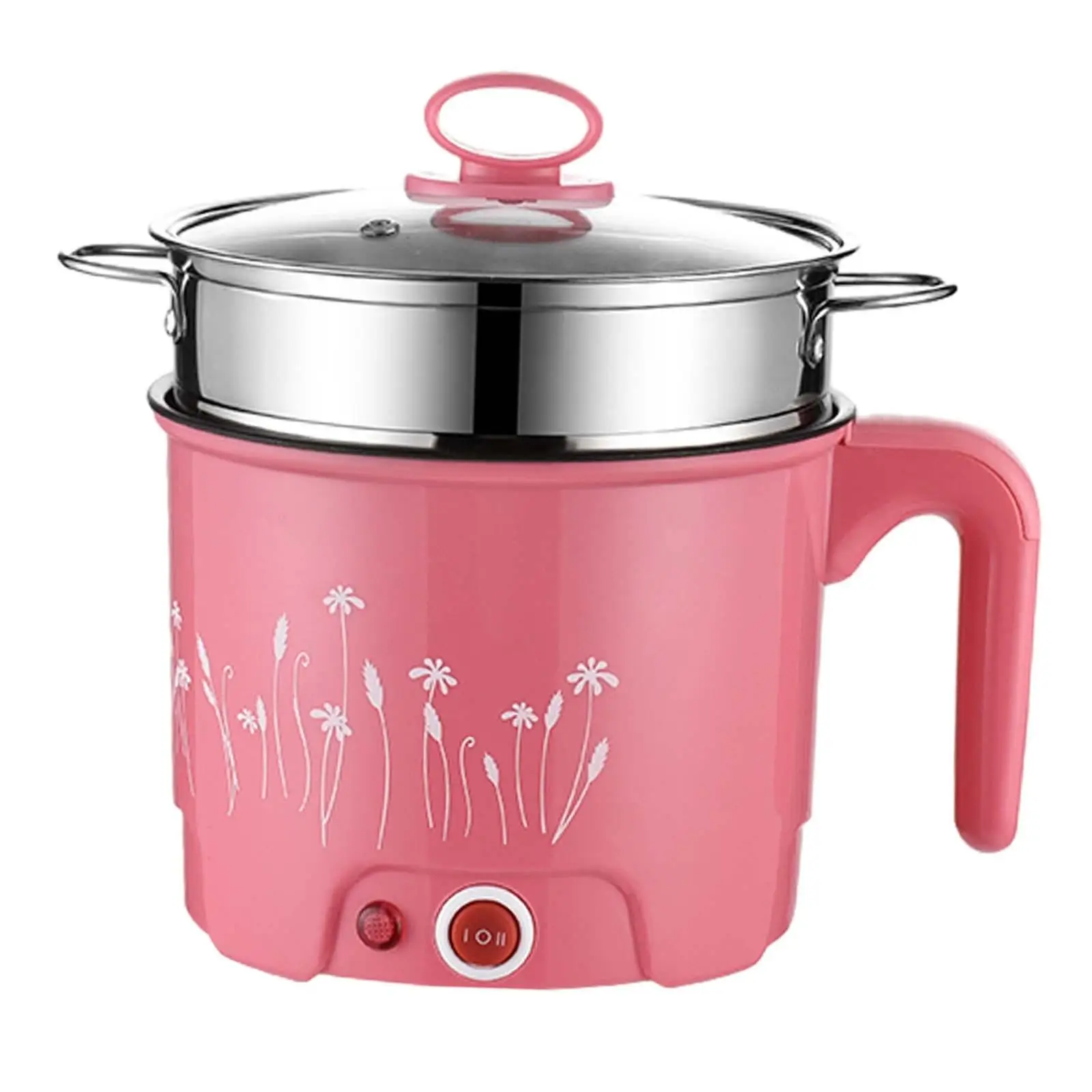 다목적 휴대용 전기 냄비, 스테이크 요리 국수 쿠커, 스티머 카키 포함