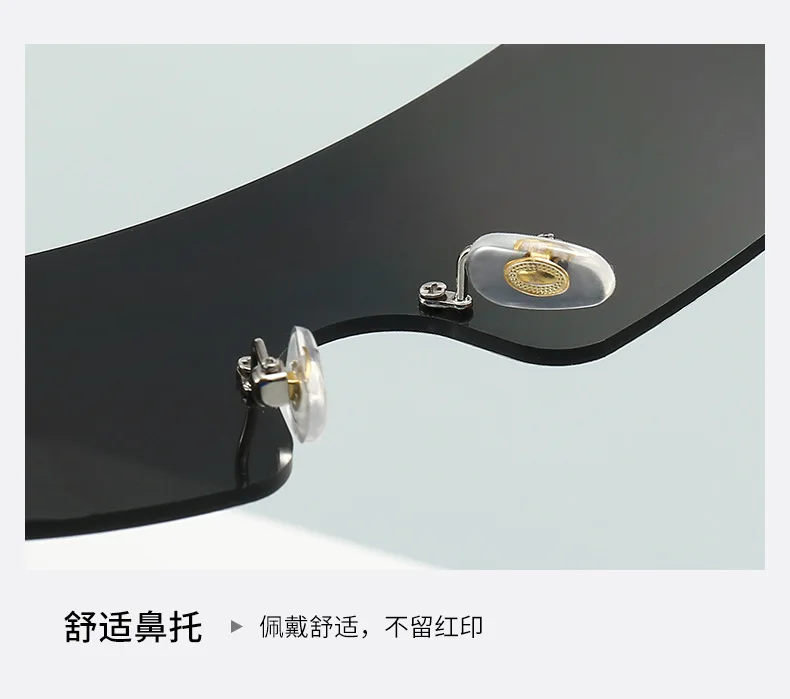 Steampunk Y2K Sonnenbrille für Damen und Herren, quadratisch, einteilig, Wrap-Around-Sonnenbrille, modische Sonnenbrille mit großem Rahmen für Damen und Herren – Detail 6