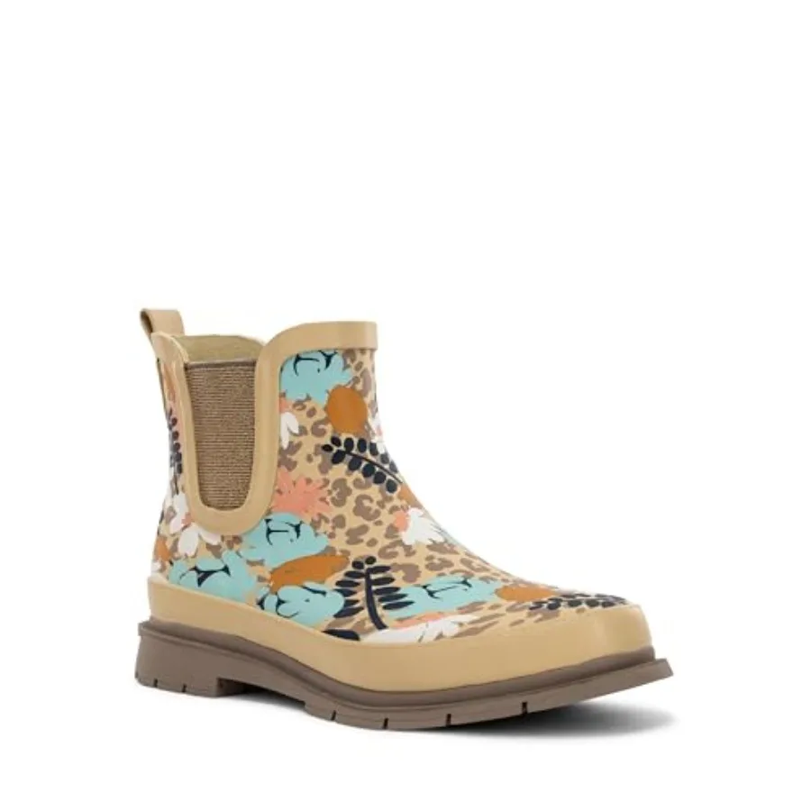 

Women's Waterproof Chelsea Ankle Rain Boot with Elastic Gore and Rubber Lug Outsole Stylish and Functional for Rainy Days