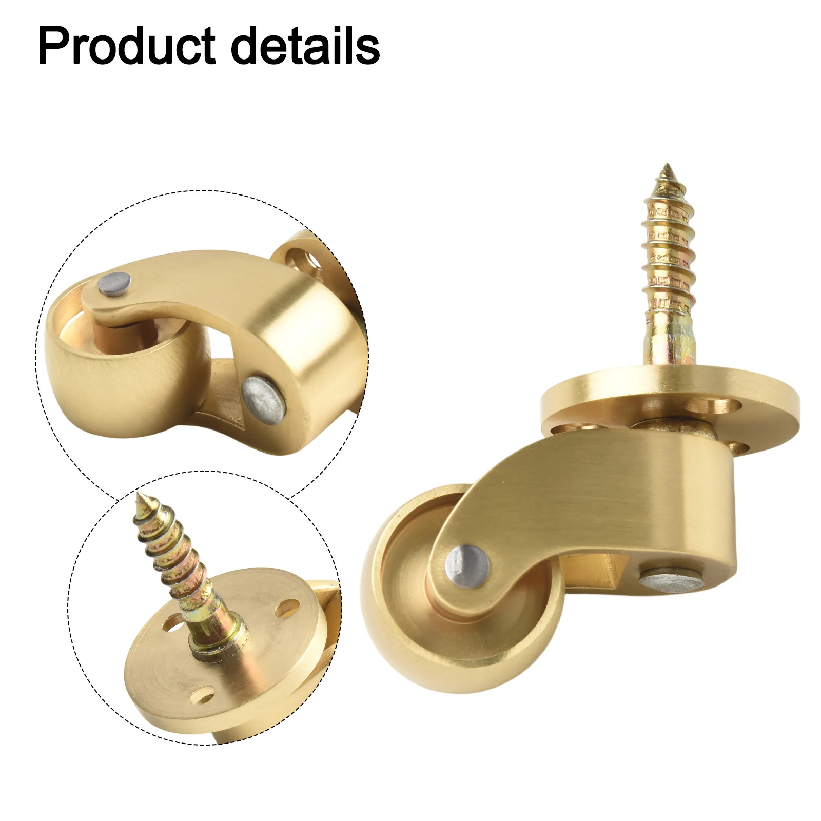 360 Degree Rotation Brass Caster Wheels Living Room Brushed Finish Enhanced Mobility Robust Load-bearing Design
