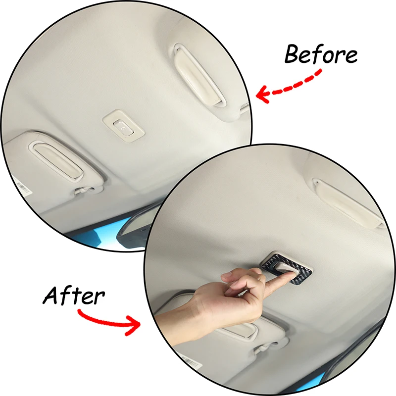 

For Hummer H3 2005-2009 Car Reading Light Switch Decorative Sticker Soft Carbon Fiber Interior Accessories