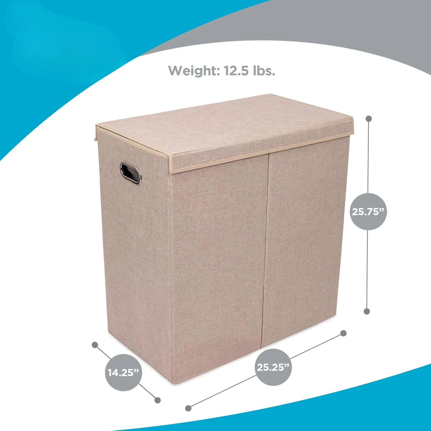 Laundry Hamper with Lid Removable Bags for Sorting Clothes Sectioned Laundry Basket for Bedroom&Bathroom Collapsible Storage Bin