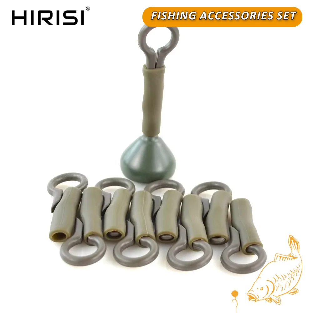 Hirisi 10 قطع صيد سمك الشبوط المطاط عودة الرصاص كليب مع كم سلامة الصيد الملحقات AI059