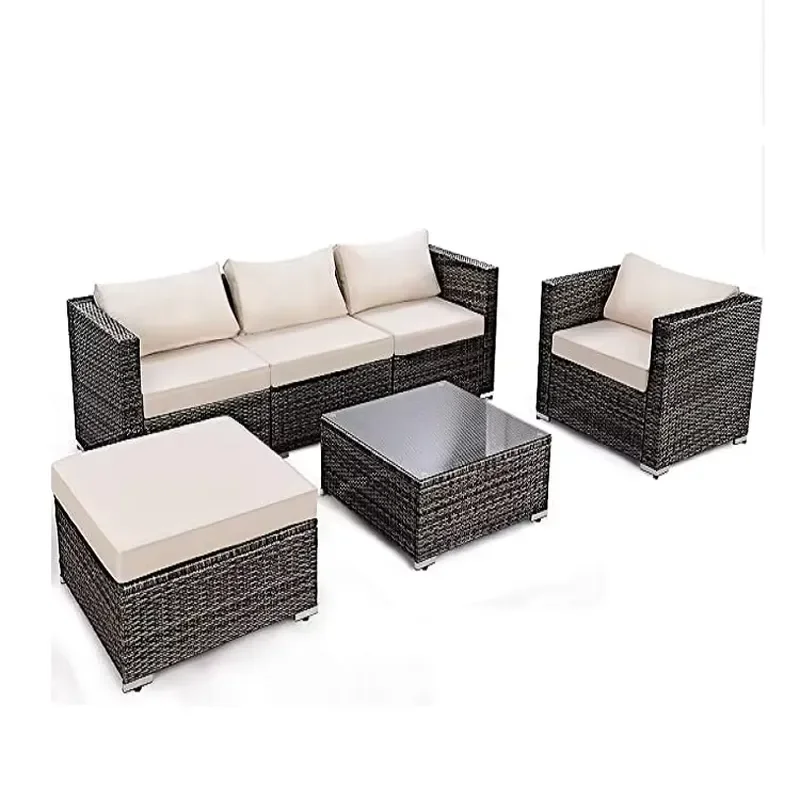 Premium 6 Piece Wicker Sofa Cover for Outdoor Rattan Furniture Garden Courtyard Patio Set Protection Dustproof Waterproof