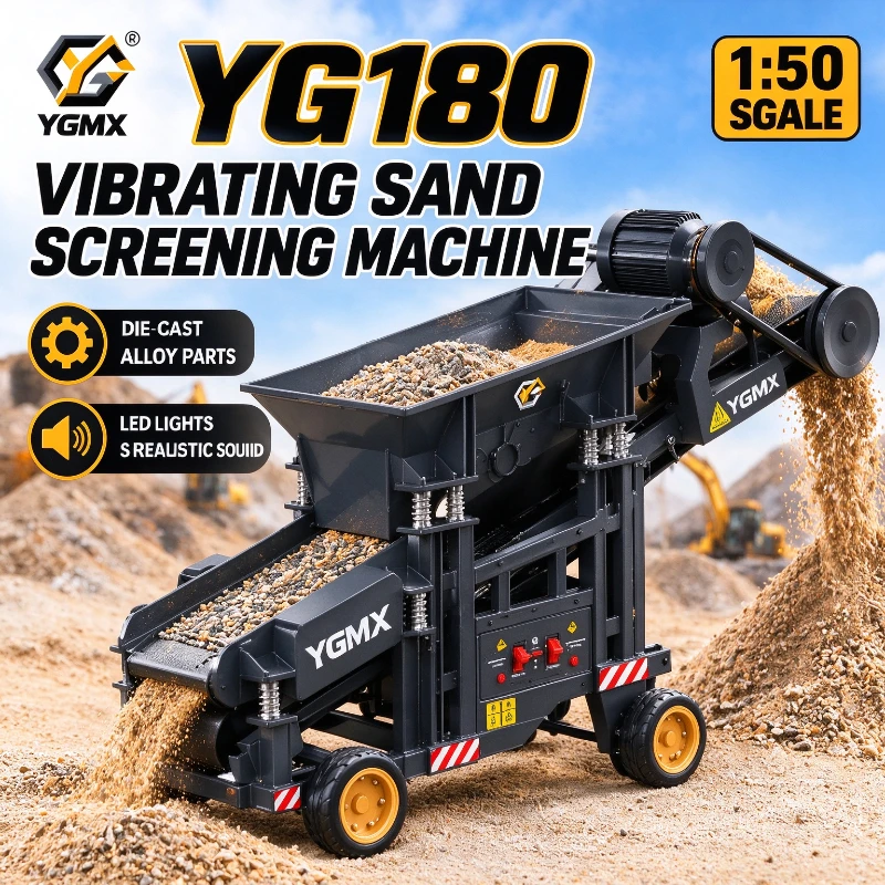 New 1/50 Yg180 Sand Screening Machine Dual-Speed ​​Operation Lighting Sound Effects Vibration System Simulation Rc Toy Car Model