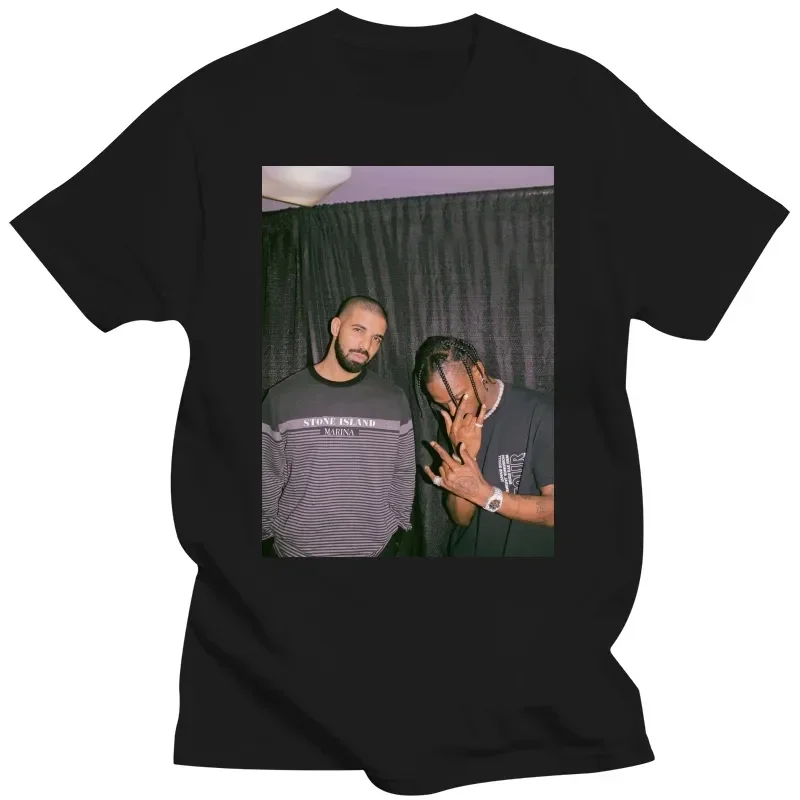 Drake Retro Leisure Shirts For Men Vintage Daily 90s Hip Hop Rapper T-Shirt Cool Fancy Streetwear Short Sleeve Adult Tops Travis