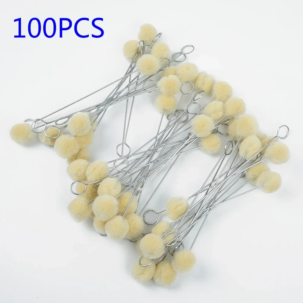 100 Pcs Leather Craft Wool Ball Brush Dye Dauber & Finish Applicator Kits Tools DIY Leathercraft Accessories