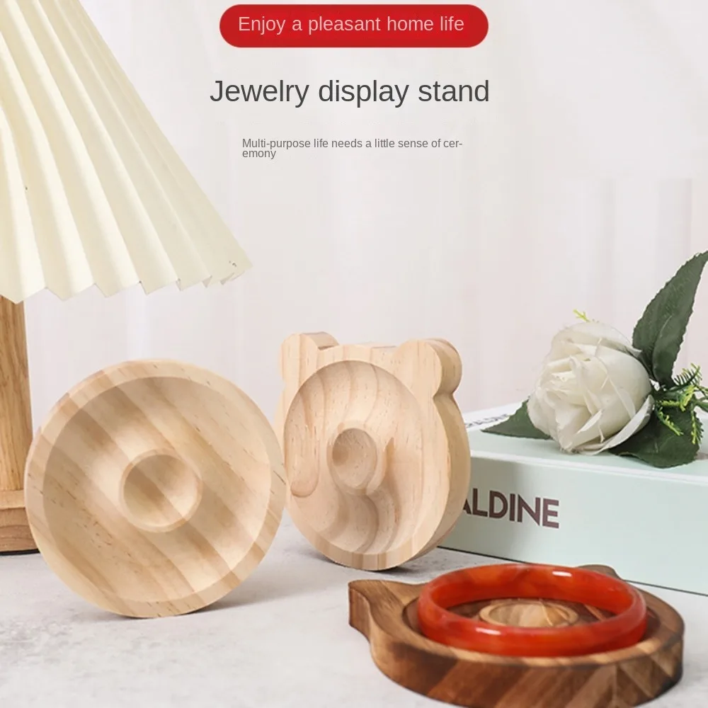 

Wooden Handstring Bracelet Display Stand Cartoon Shaped DIY Board Wood Beads Bracelet Holder Necklace Beading Plate Women Lady