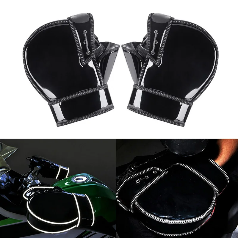 Winter Motorcycle Handlebar Muff Thick Warm Handle Bar Gloves Windproof Rainproof Riding Hand Covers for Motorcycles