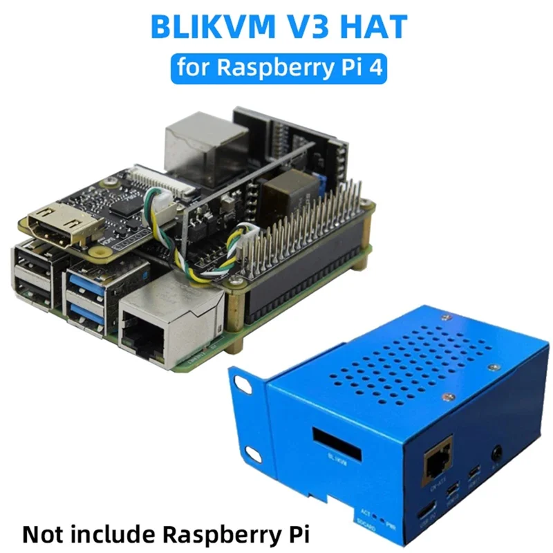 Novo-likvm v3 chapéu servidor o & m hdmicsi controle remoto com caixa de metal kvm controle remoto para raspberry pi 4 rpi 4 pi4 accessori