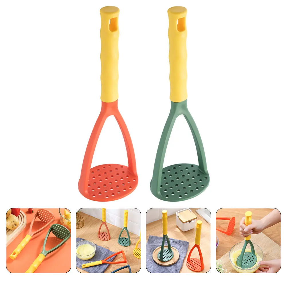 

2Pcs Potato Masher Manual Food Presser for Mashing Potatoes Vegetables Baby Food Reusable Kitchen Tool PP Material