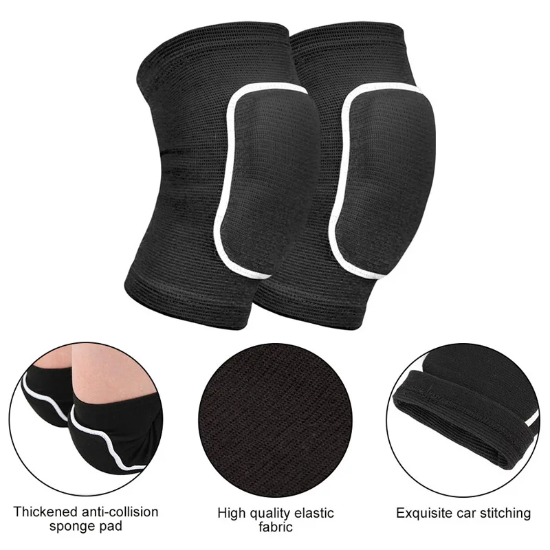 Elastic Sports Compression Knee Pads Knee Protector Thickened Sponge Support for Dancing roller volleyball Training Knees Brace