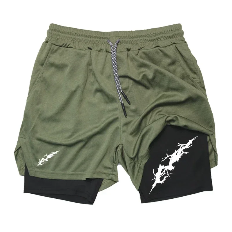 

Summer outdoor running training sports shorts - double-layer elastic quick-drying shorts for sports and fitness training
