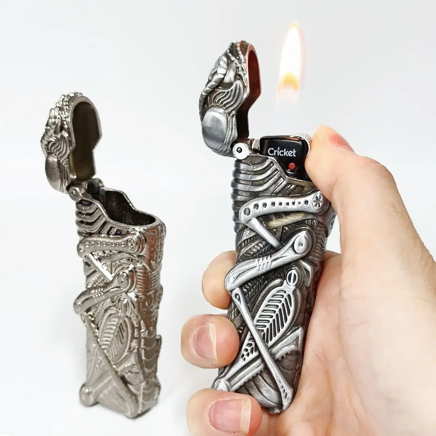 Metal Holder Case for French BIC J3&Cricket Lighter Creative Metal  Sleeve Cool Design Unique Decorative Shell Cover