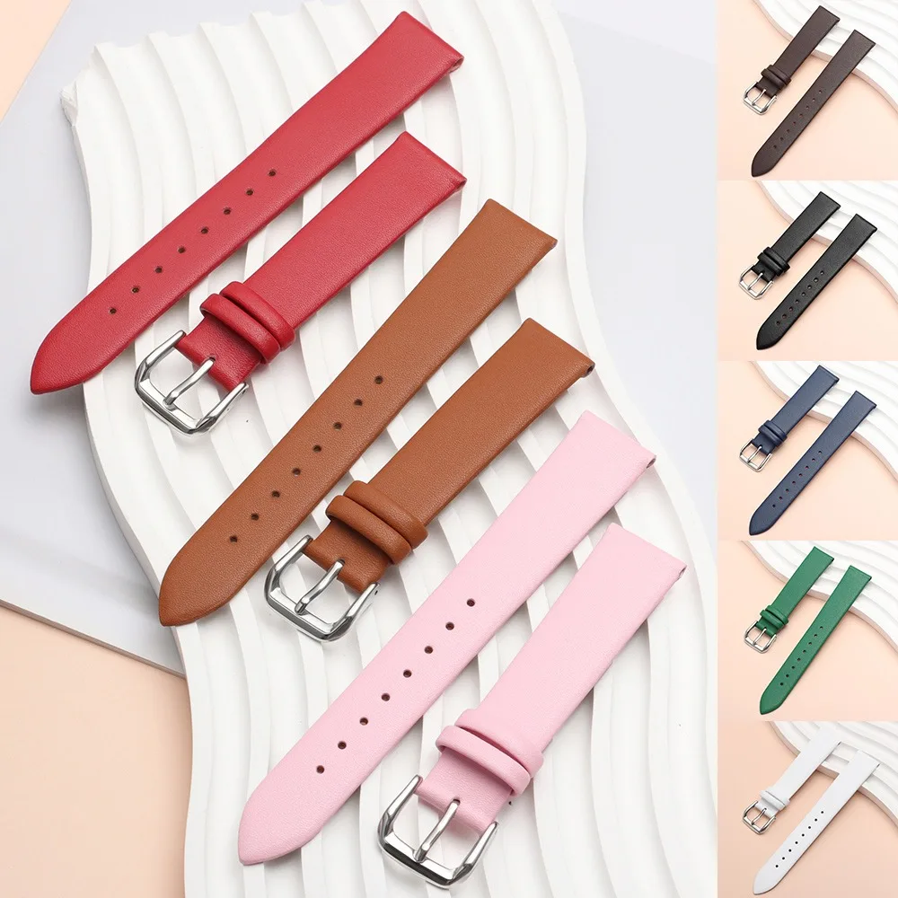 8/10/12/14/15/16/17/18/20/21/22mm for Men Women Replacement Leather Watchband Strap for DW Cowhide Bracelet Smartwatch Wristbelt