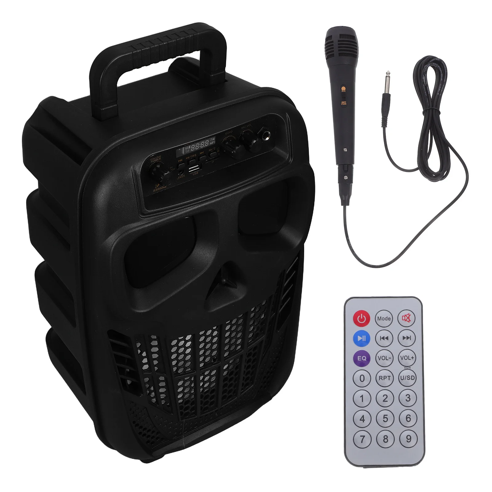 

Portable Karaoke Speaker 8 Inch Wireless LED Lights Outdoor Family Gatherings Music Card Slot Karaoke Machine for Kids Adults