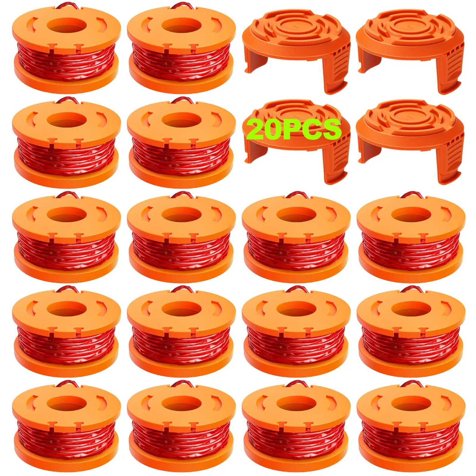 

20 Pack Trimmer Spool Line For Worx (WA0010) Replacement Trimmer Spool Line For Worx Trimmer Line Refills 0.065 inch For Worx