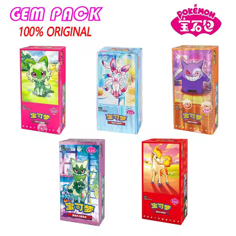 Original Pokemon gempack Cards Vol.4 Vol.3 Vol.2 Vol.1 Trading PTCG Bag Gem Box Deck Sprigatito Eevee Pikachu Gengar Card Gift