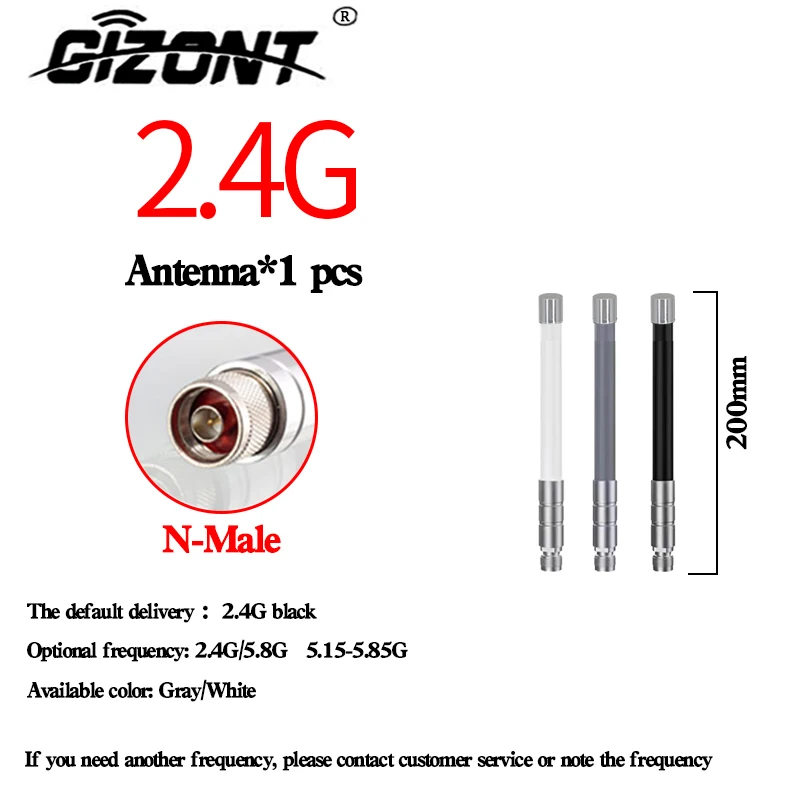 Antena de fibra de vidrio impermeable para exteriores, tarjeta de red inalámbrica, enrutador WiFi, señal mejorada remota, cabeza N, Zigbee, 2,4G,