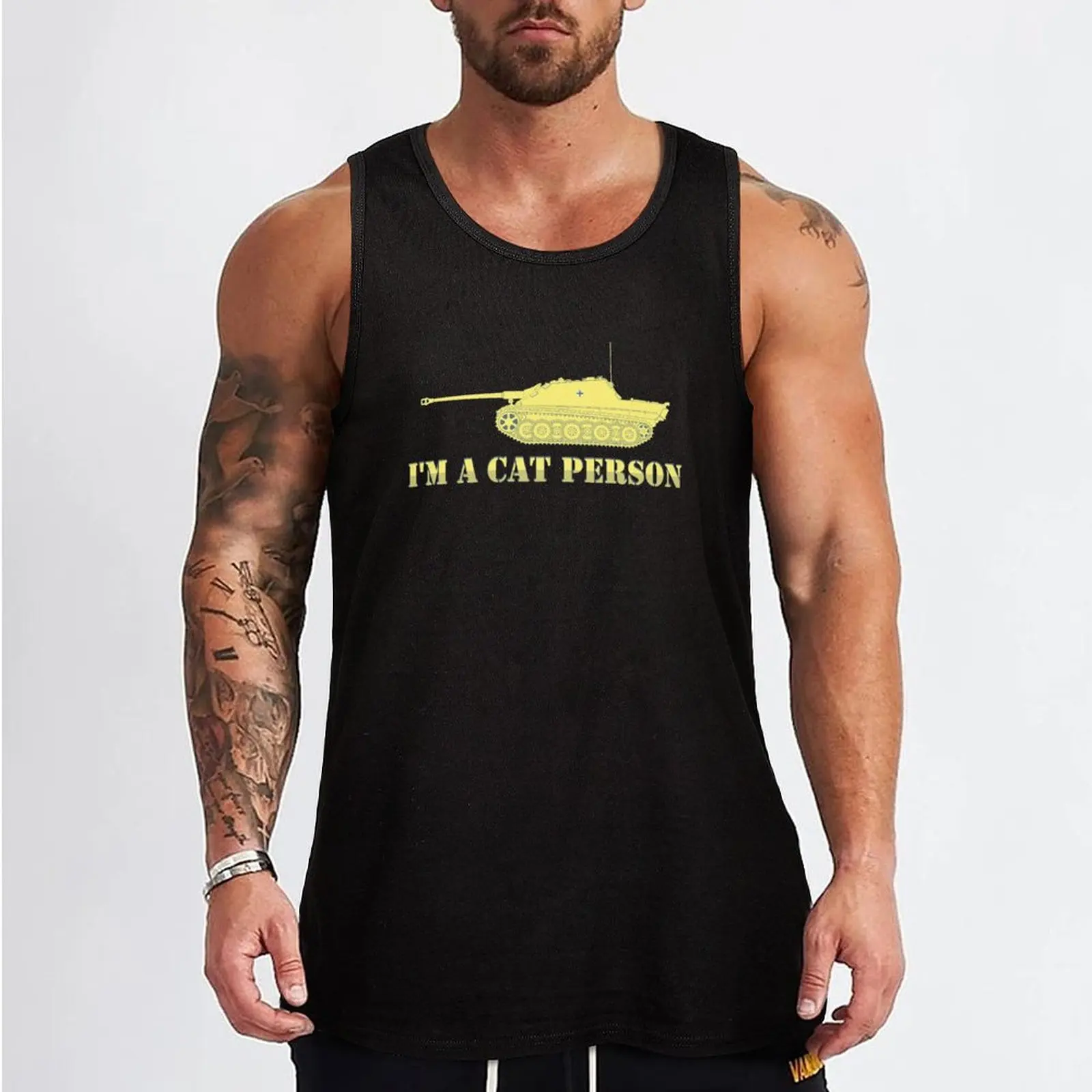 Jagdpanther im a cat person Tank Top Gym clothes mens designer clothes Sleeveless men Man sleeveless shirt