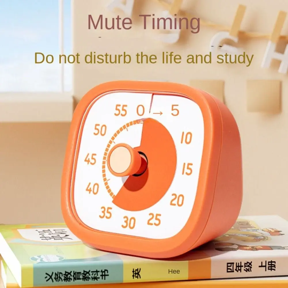 

Square 60 Minutes Visual Timer Ultra Silent Alarm Clock Countdown Timer Visualization Self-discipline Kitchen Timer