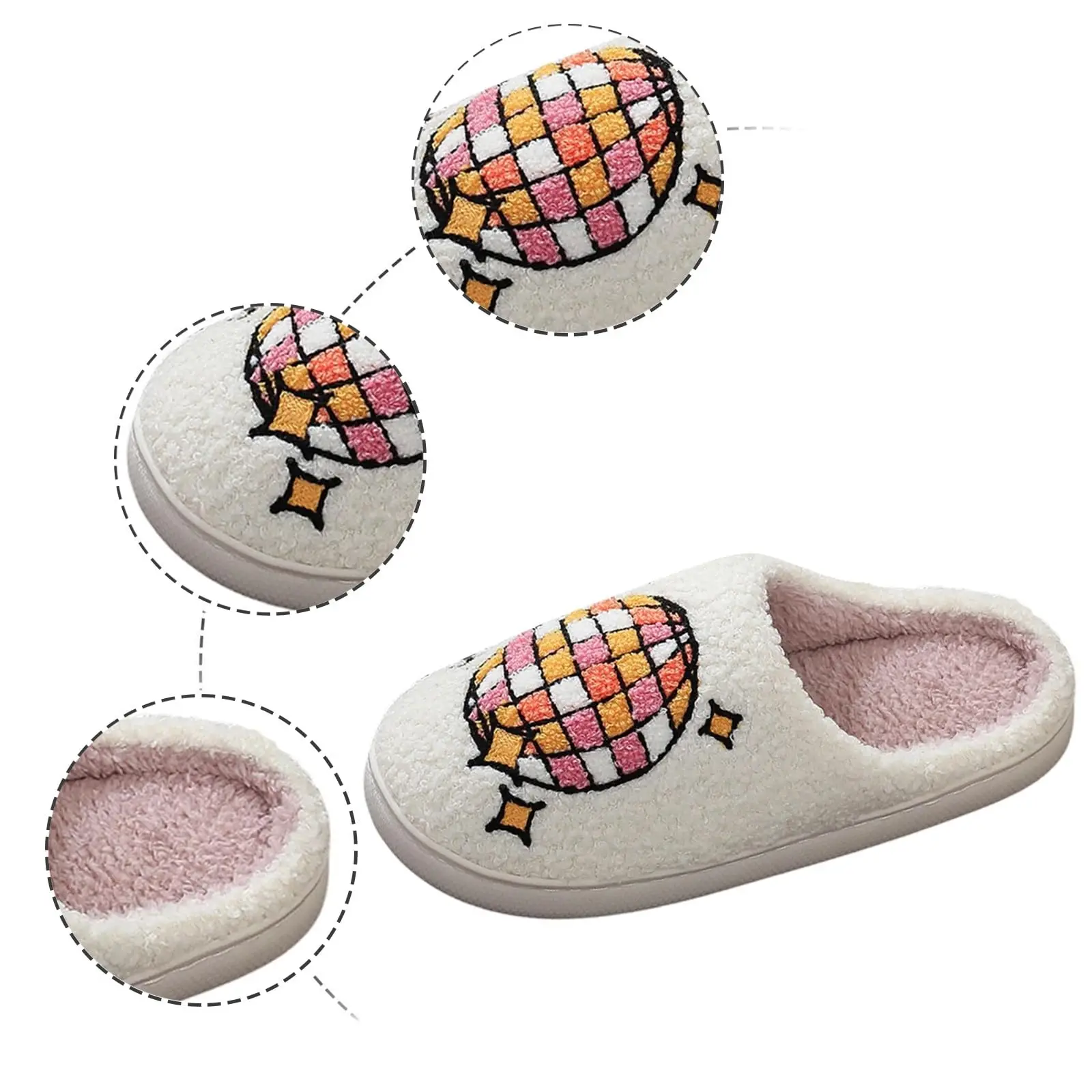 عيد الميلاد الأيائل الدافئة نعال من القطن النساء الشتاء مريحة المنزل الشرائح لطيف فروي الرنة الدافئة أفخم الصنادل للرجال النساء #6