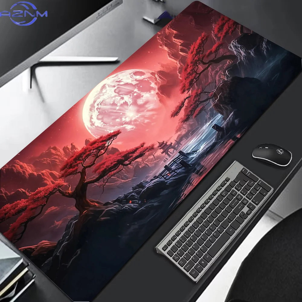 Sakura Scenery Mouse Pad Large Anti-Slip  Gaming Mousepad Durable Desk Pad Thick Seam Edge Suitable for Office and Gaming