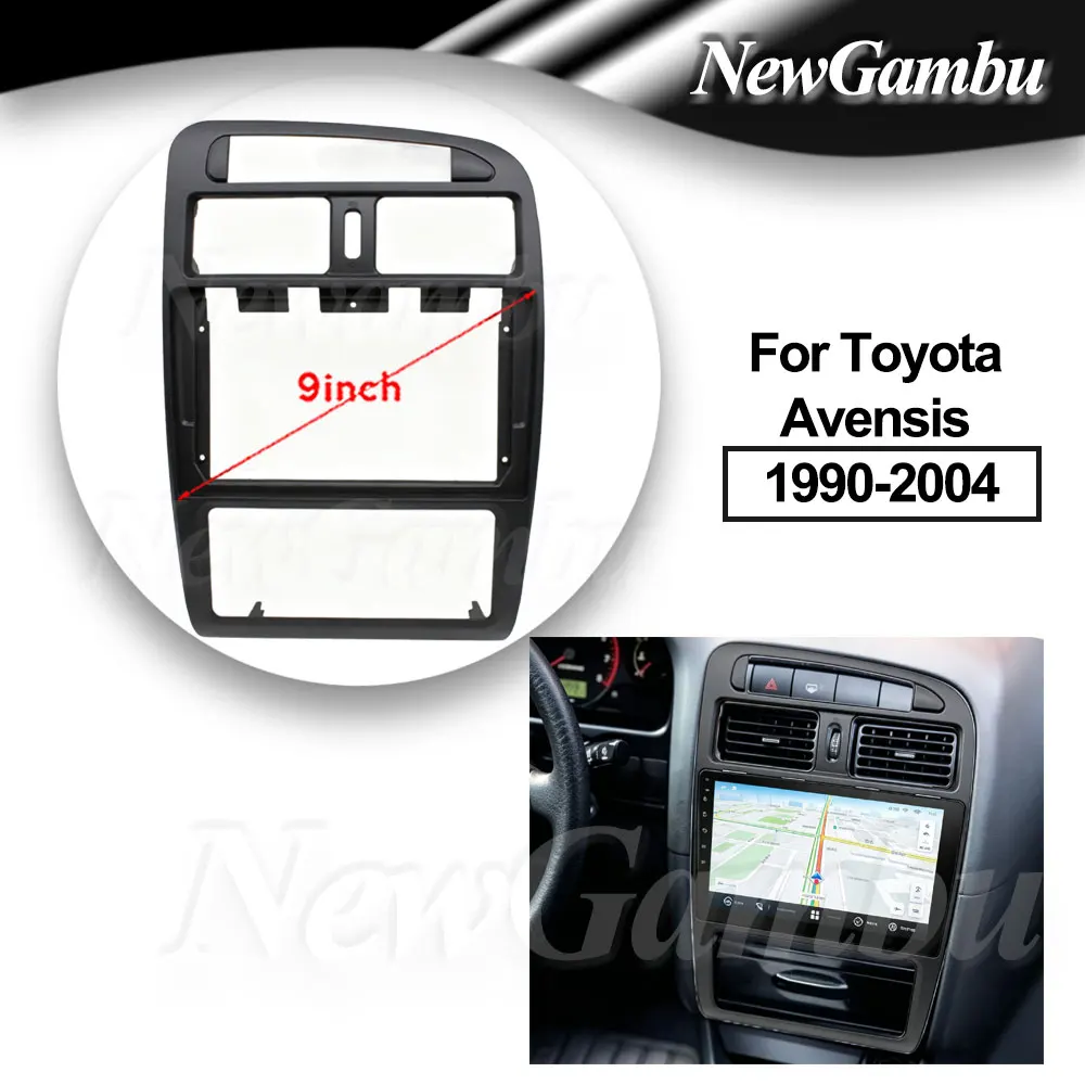 

9 Inch Car Radio FIT For Toyota Avensis 1990-2004 AUTO AC LHD Frame No Cable ABS PC Plastic Fascia Dashboard Plane Frame