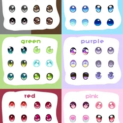 6pairs Doll's Eye 12/14/16mm Glass Bjd Eyes for 1/3 1/4 1/6 Bjd Doll Anime Eyeball Cartoon Type Cute Doll Accessories Girl Toys