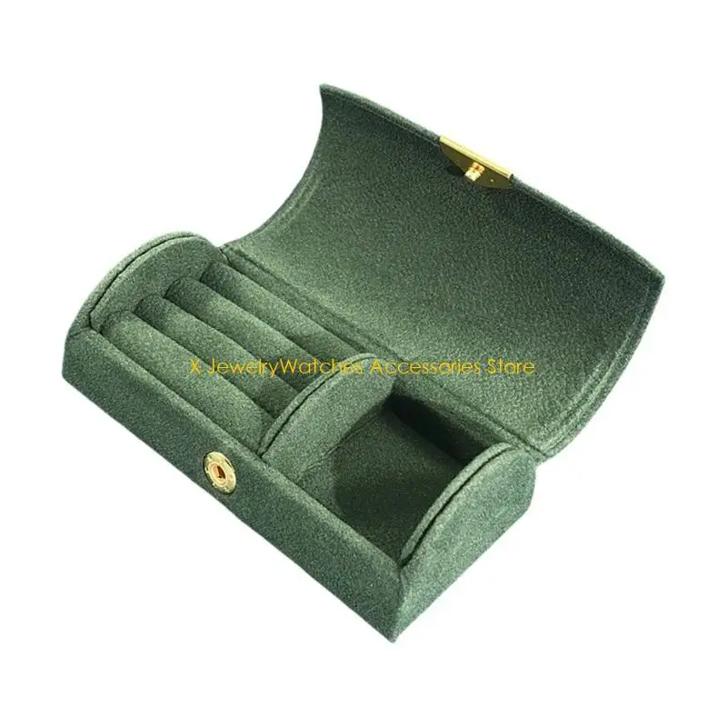 

31KD Portable Travel Jewelry Case With Initial and Flower Designs Sturdy Jewelry Organizers Accessory for Trendy Women